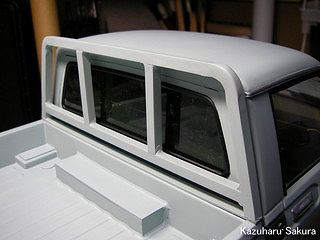 タミヤ ハイラックス・ハイリフト製作記 ～ 荷台の鳥居の製作 ～ 鳥居取り付け後２